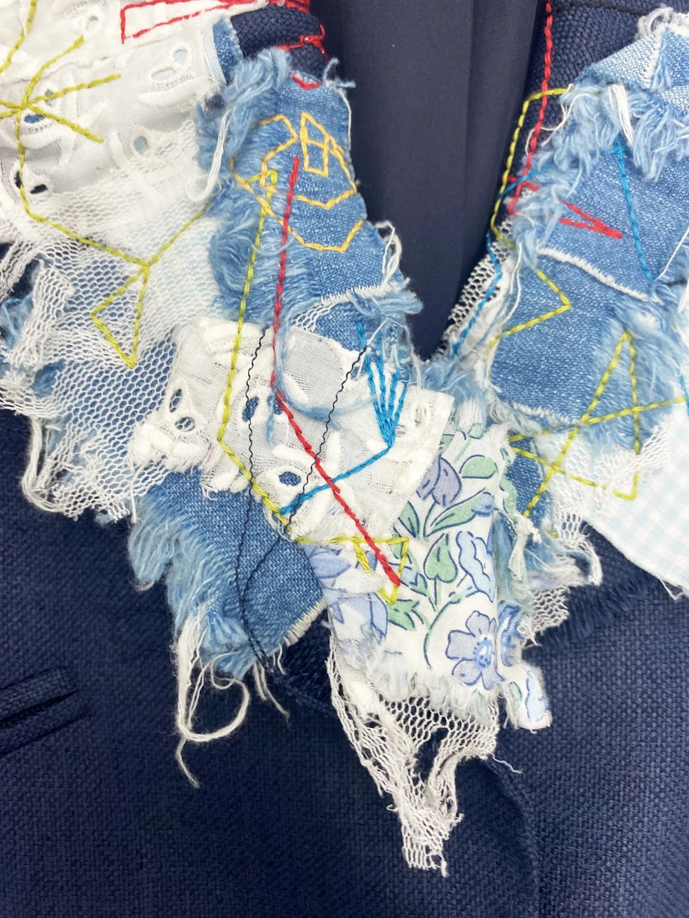 John Galliano Plein Sud vintage ジャケット　ジレ John Galliano 2002 patchwork lapel blazer — JAMES VELORIA